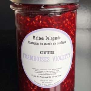 Confiture artisanale de framboises & violette