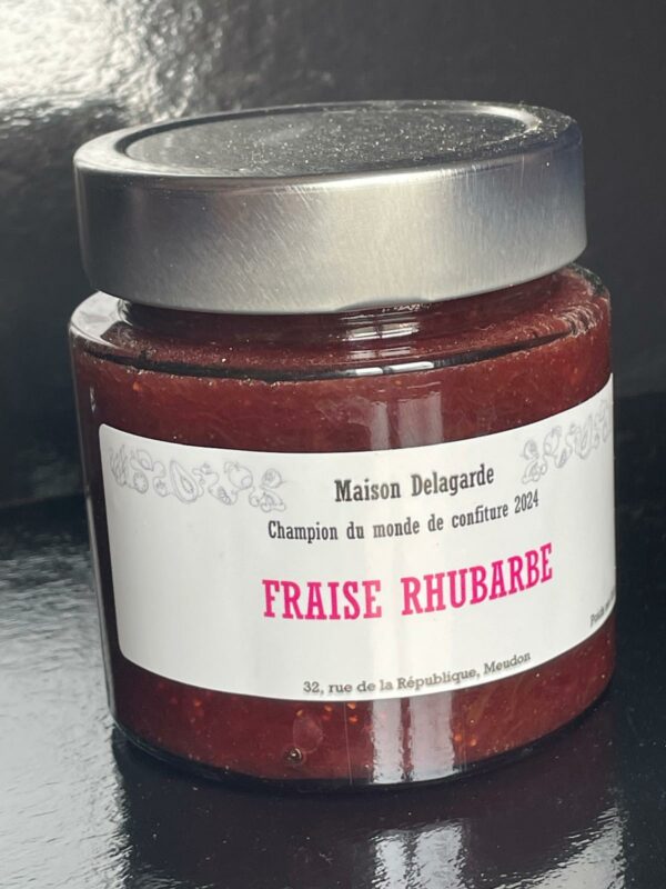 Confiture artisanale de fraise rhubarbe