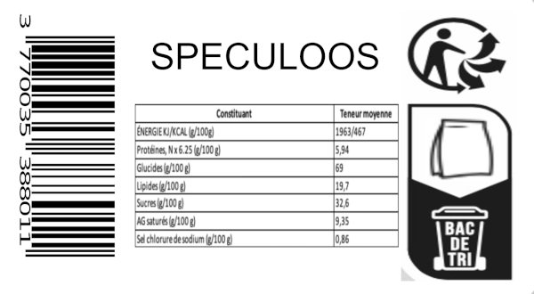 Composition des speculoos artisanaux